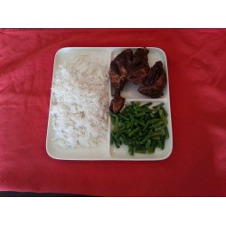Witte rijst geroosterd kip